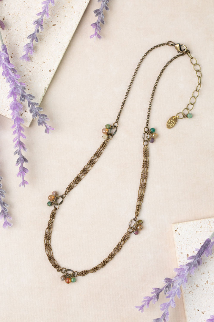 Apatheia 16.5-18.5" Fancy Jasper, Czech Glass Simple Necklace