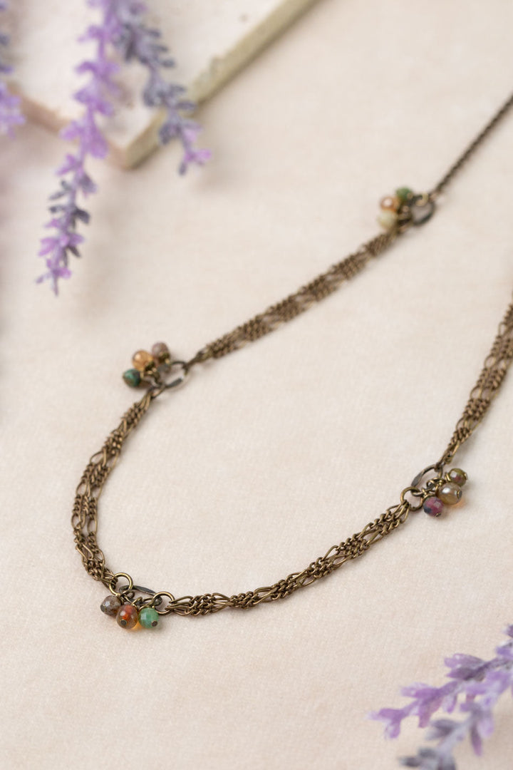 Apatheia 16.5-18.5" Fancy Jasper, Czech Glass Simple Necklace
