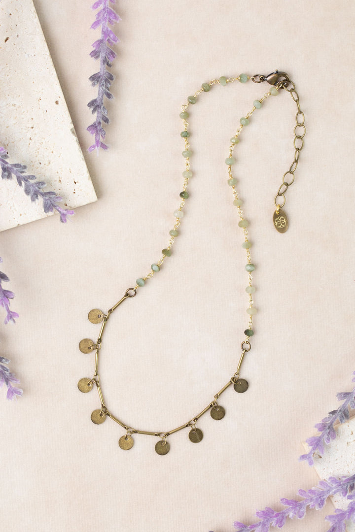 Apatheia 15-17" Antique Brass Chain, Cats Eye Simple Necklace