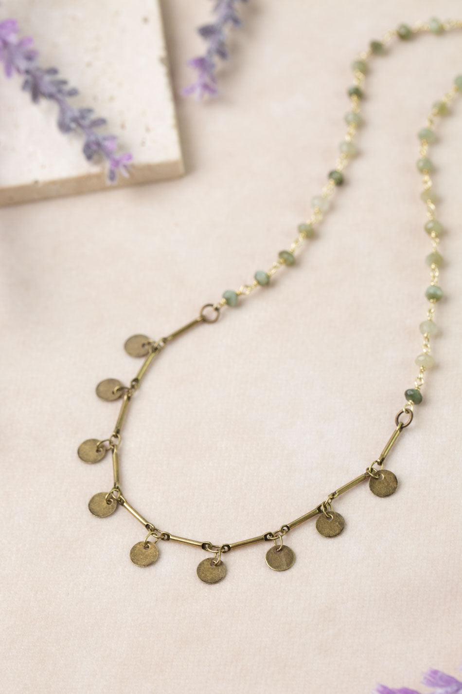 Apatheia 15-17" Antique Brass Chain, Cats Eye Simple Necklace
