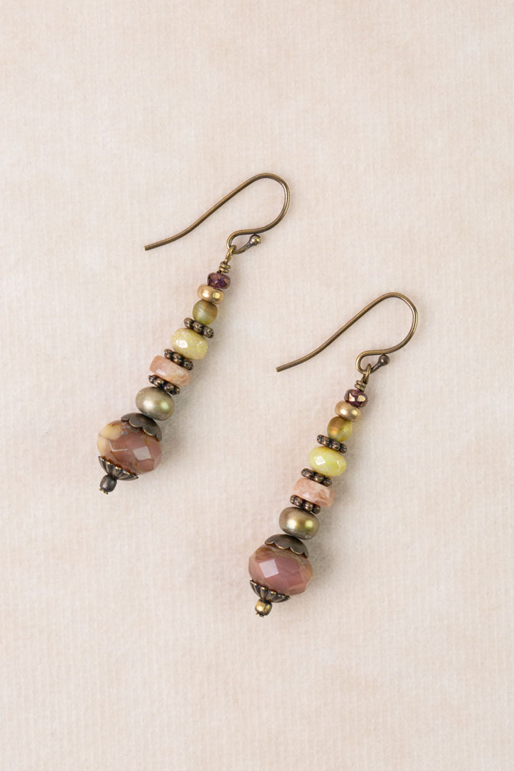 Apatheia Freshwater Pearl, Czech Glass, Muscovite Simple Earrings
