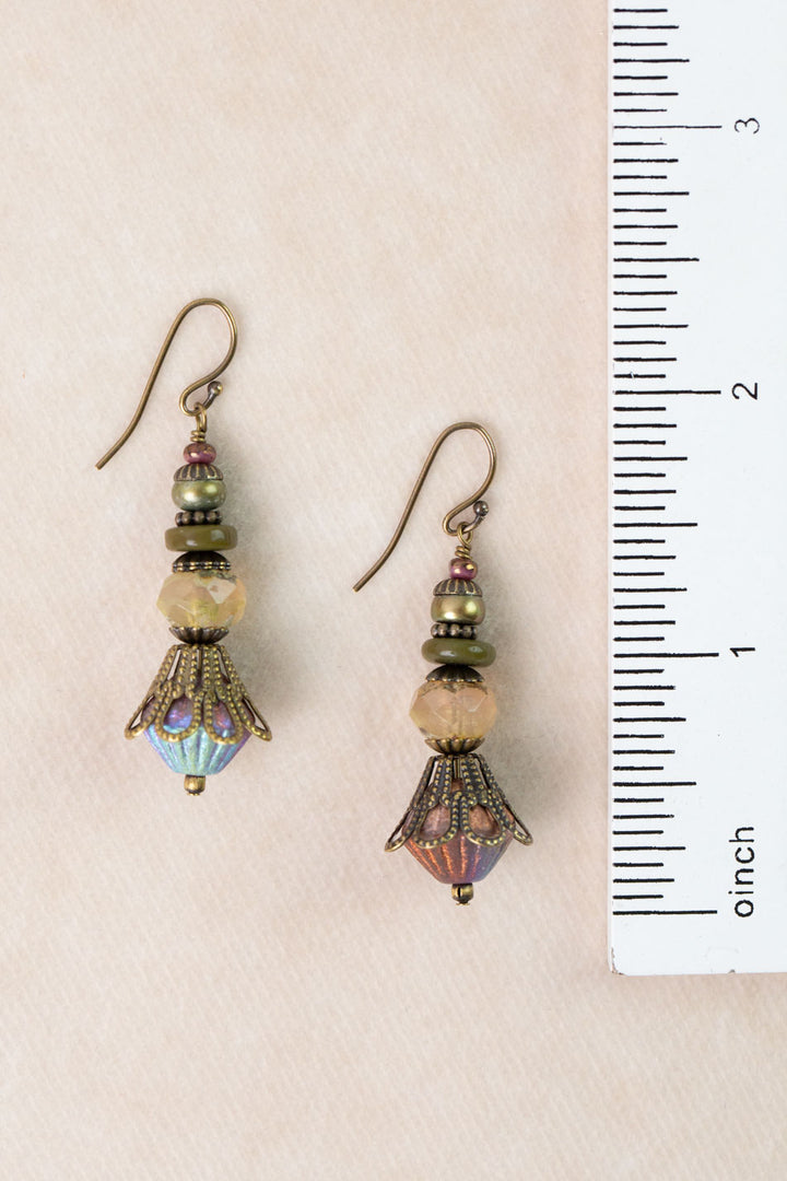 Apatheia Freshwater Pearl, Czeh Glass, Shell Simple Earrings