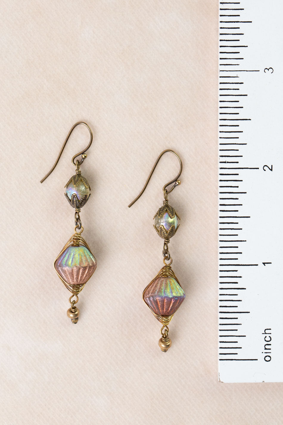 Apatheia Czech Glass Herringbone Earrings