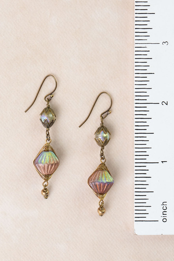 Apatheia Czech Glass Herringbone Earrings