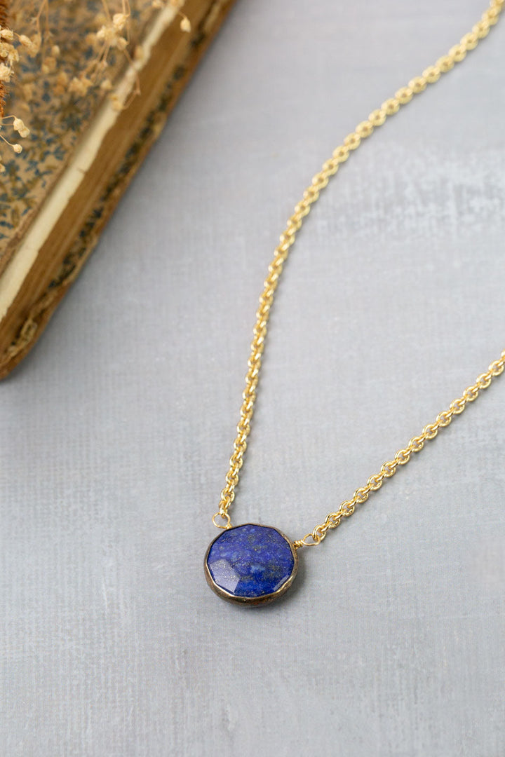Azulejo 14.5-16.5" Lapis Bezel Simple Necklace