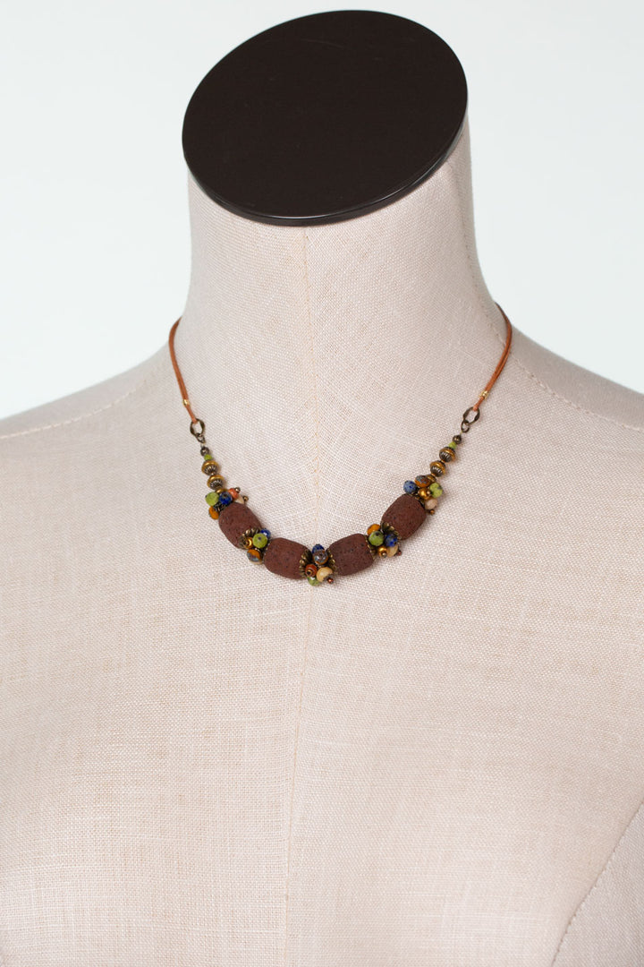 Azulejo 15.5-17.5" Lapis, Clay, Yellow Turquoise Simple Necklace