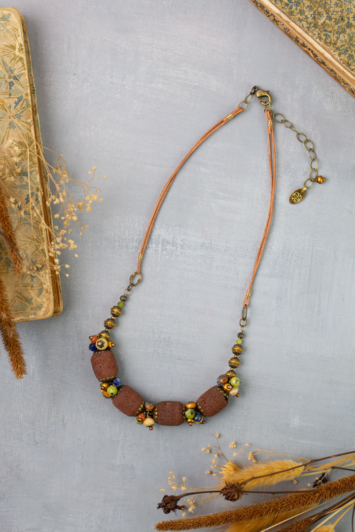 Azulejo 15.5-17.5" Lapis, Clay, Yellow Turquoise Simple Necklace