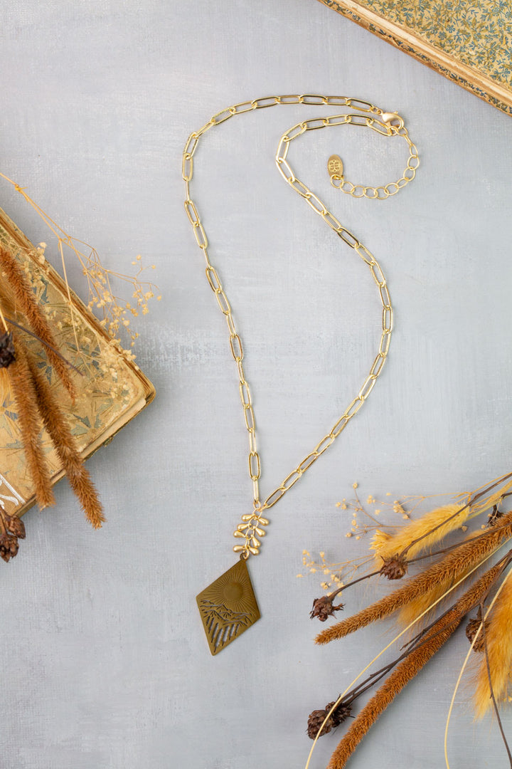 Azulejo 19-21" Sun And Mountain Simple Necklace