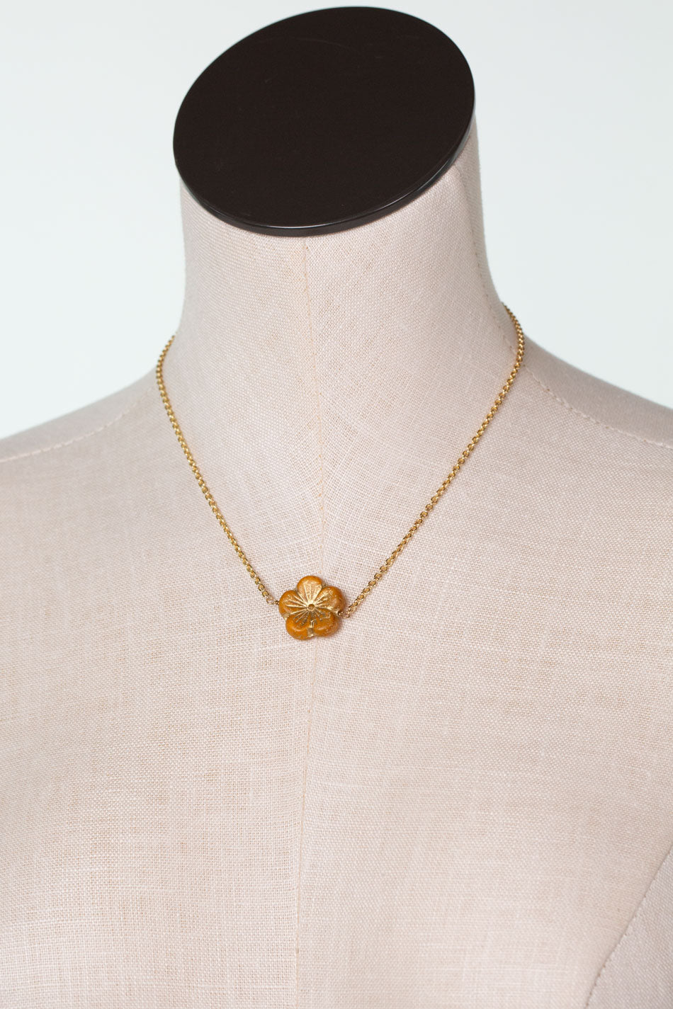 Azulejo 16-18" Czech Glass Flower Simple Necklace