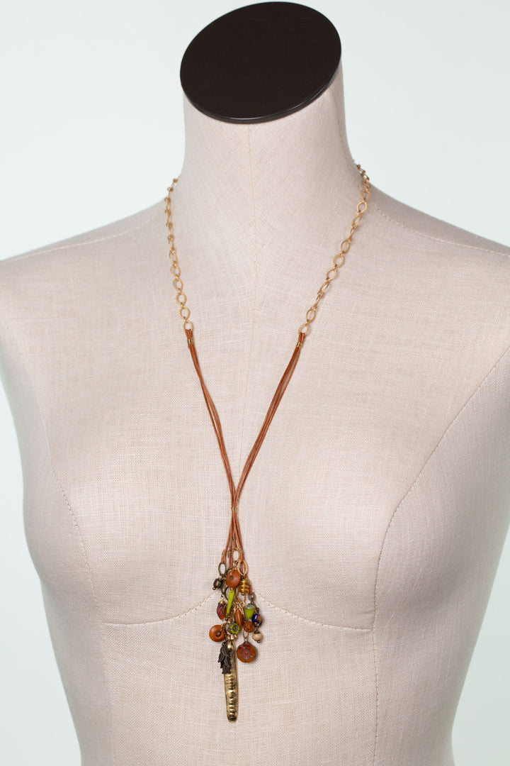 Azulejo 24-26" Shell, Czech Glass Statement Necklace