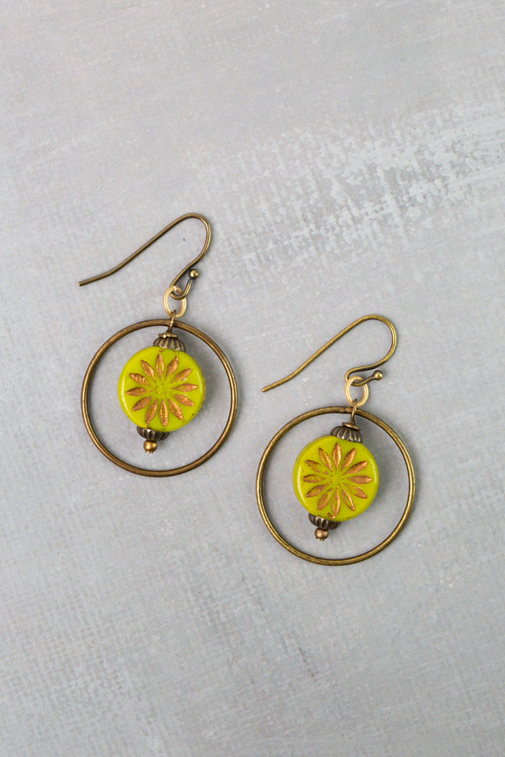Azulejo Czech Glass Hoop Earrings