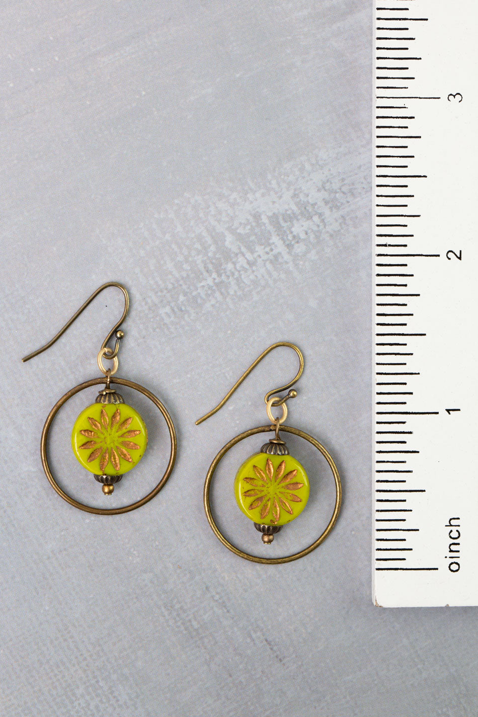 Azulejo Czech Glass Hoop Earrings