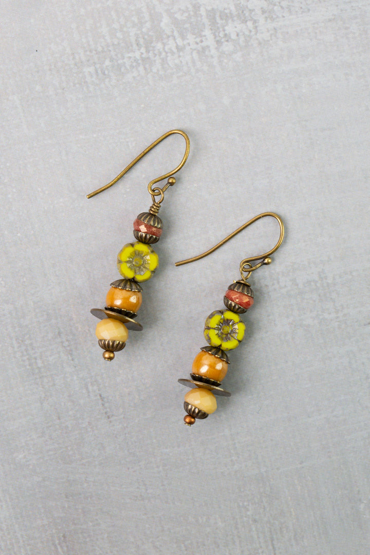 Azulejo Czech Glass Simple Earrings