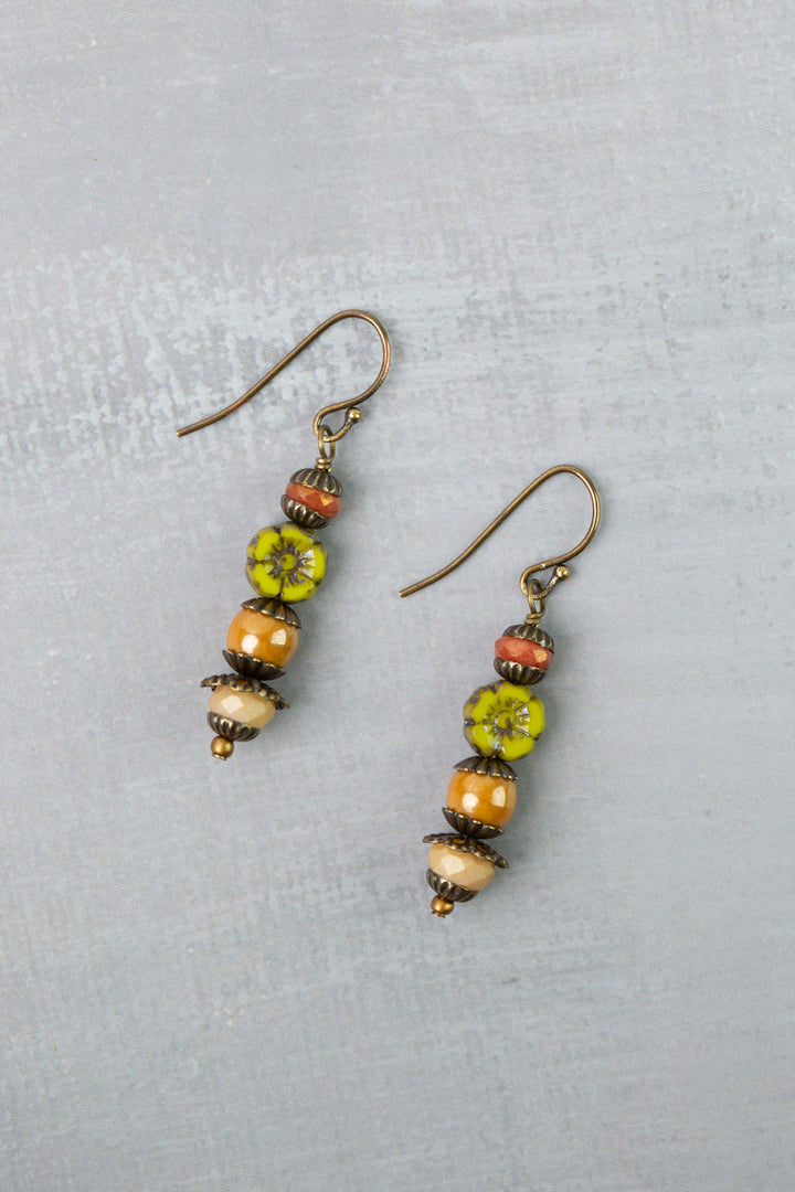 Azulejo Czech Glass Simple Earrings