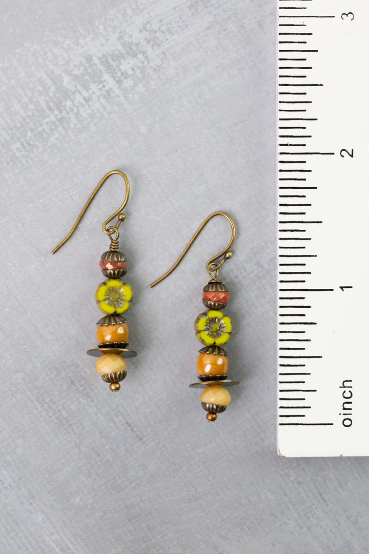 Azulejo Czech Glass Simple Earrings