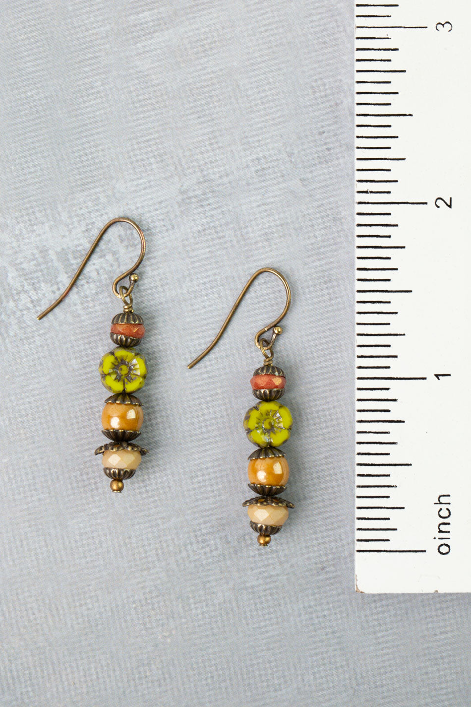 Azulejo Czech Glass Simple Earrings