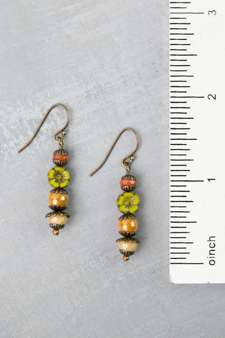 Azulejo Czech Glass Simple Earrings