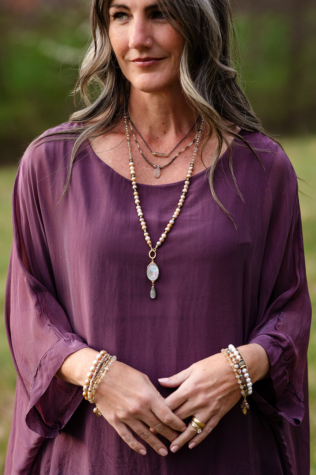 Alchemy 28-30" Pearl, Crystal With Labradorite Statement Necklace