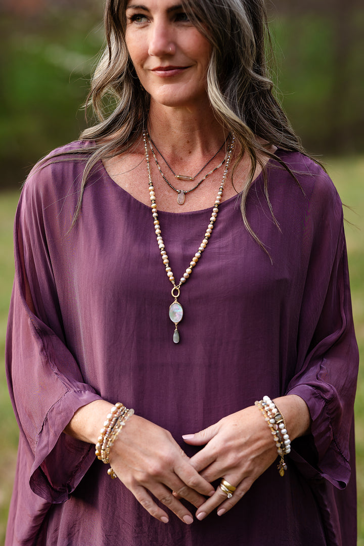 Alchemy 28-30" Pearl, Crystal With Labradorite Statement Necklace
