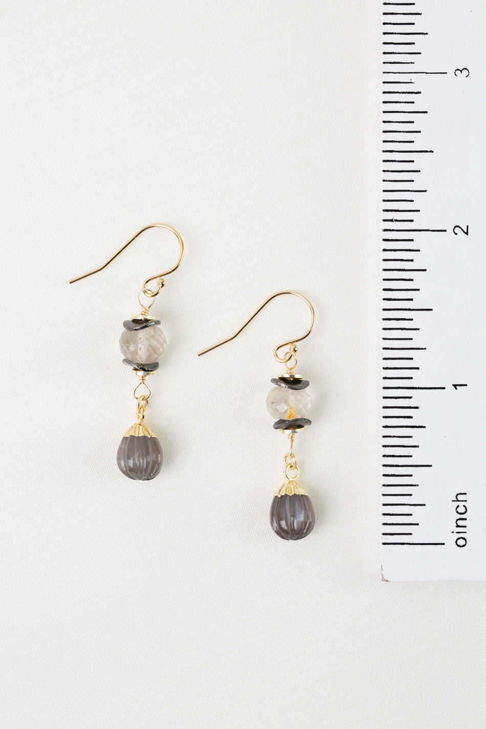 Alchemy Moonstone with Golden Rutilated Quartz Dangle Earrings