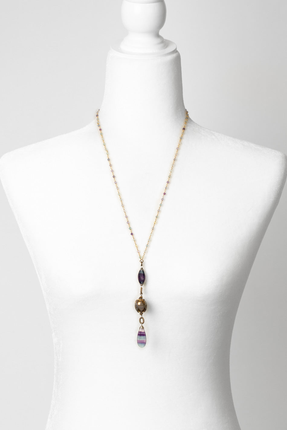 Aspire 25.5-27.5" Faceted Pink Amethyst With High Quality Fluorite Briolette Statement Necklace