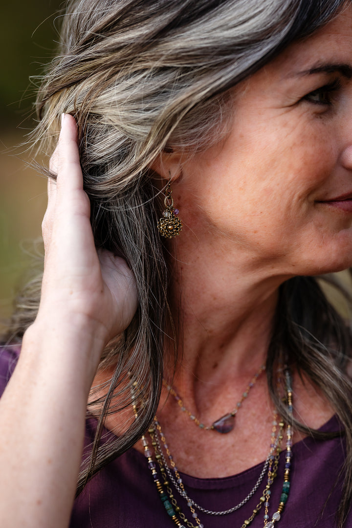 Aspire Flourite Cluster Earrings