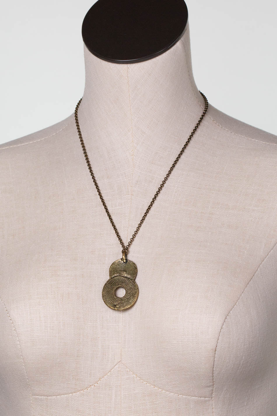 Atlas 19.5-21.5" Antique Brass Pendant Statement Necklace