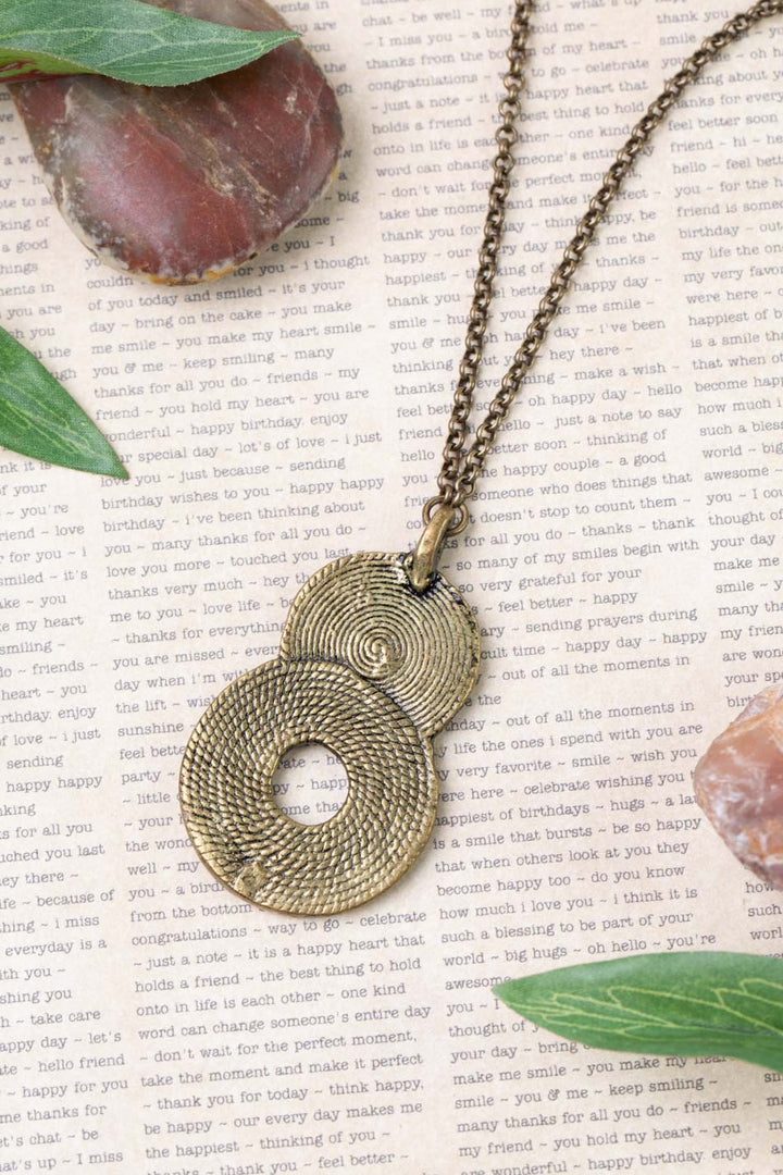 Atlas 19.5-21.5" Antique Brass Pendant Statement Necklace