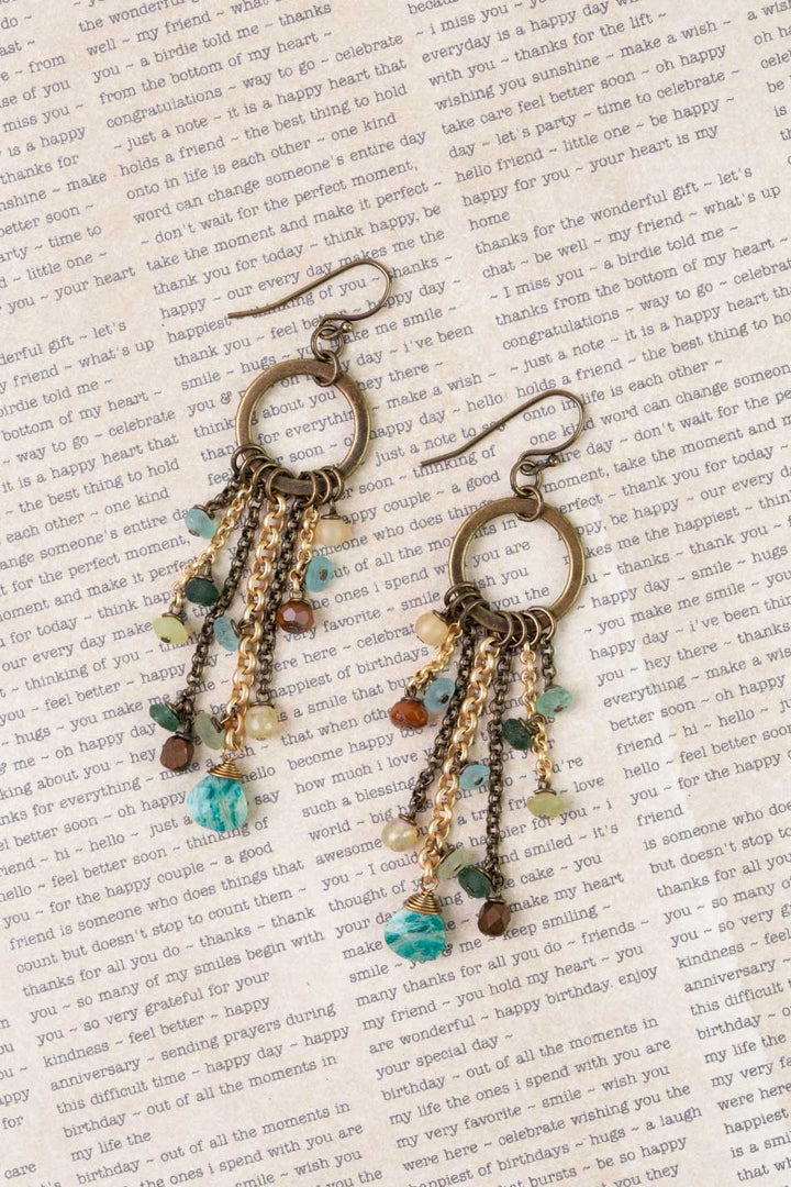Atlas Czech Glass, Jasper, Roman Glass Statement Earrings