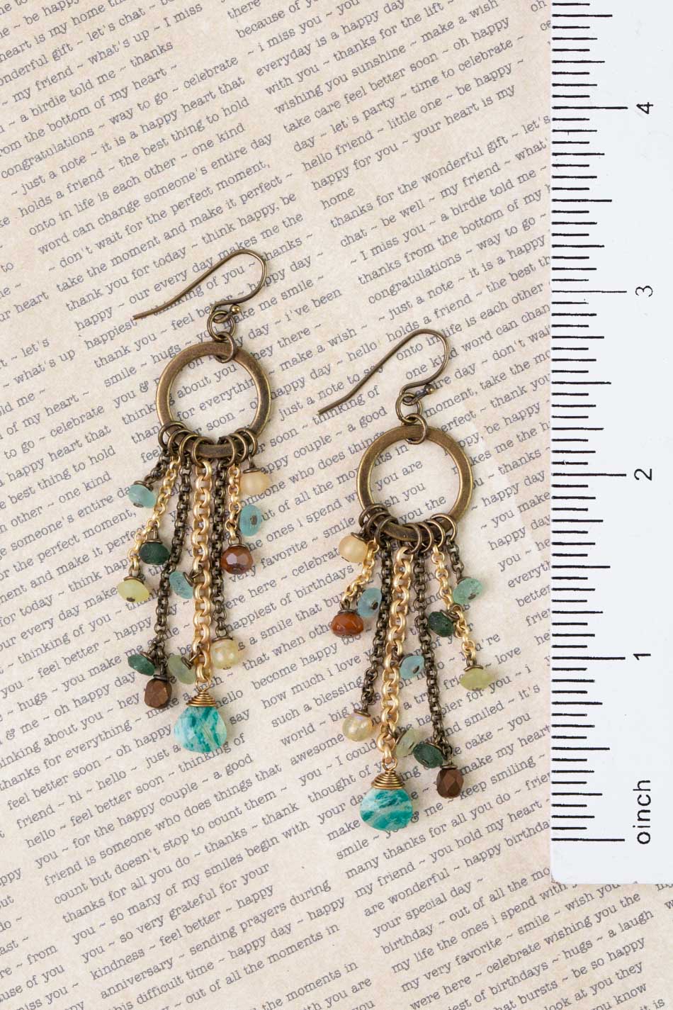 Atlas Czech Glass, Jasper, Roman Glass Statement Earrings
