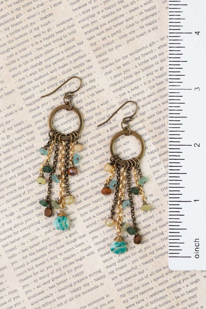Atlas Czech Glass, Jasper, Roman Glass Statement Earrings