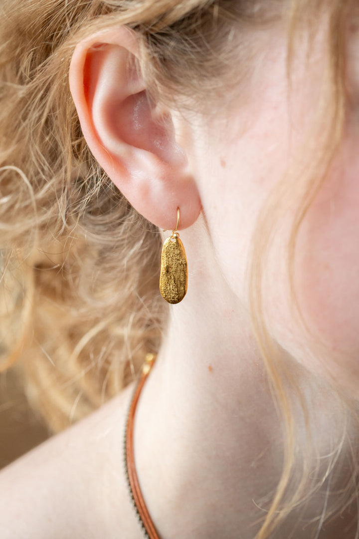 Azulejo Brass Pendant Simple Earrings
