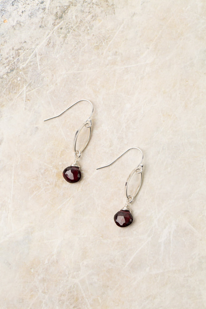 Birth Flower January Garnet Earrings