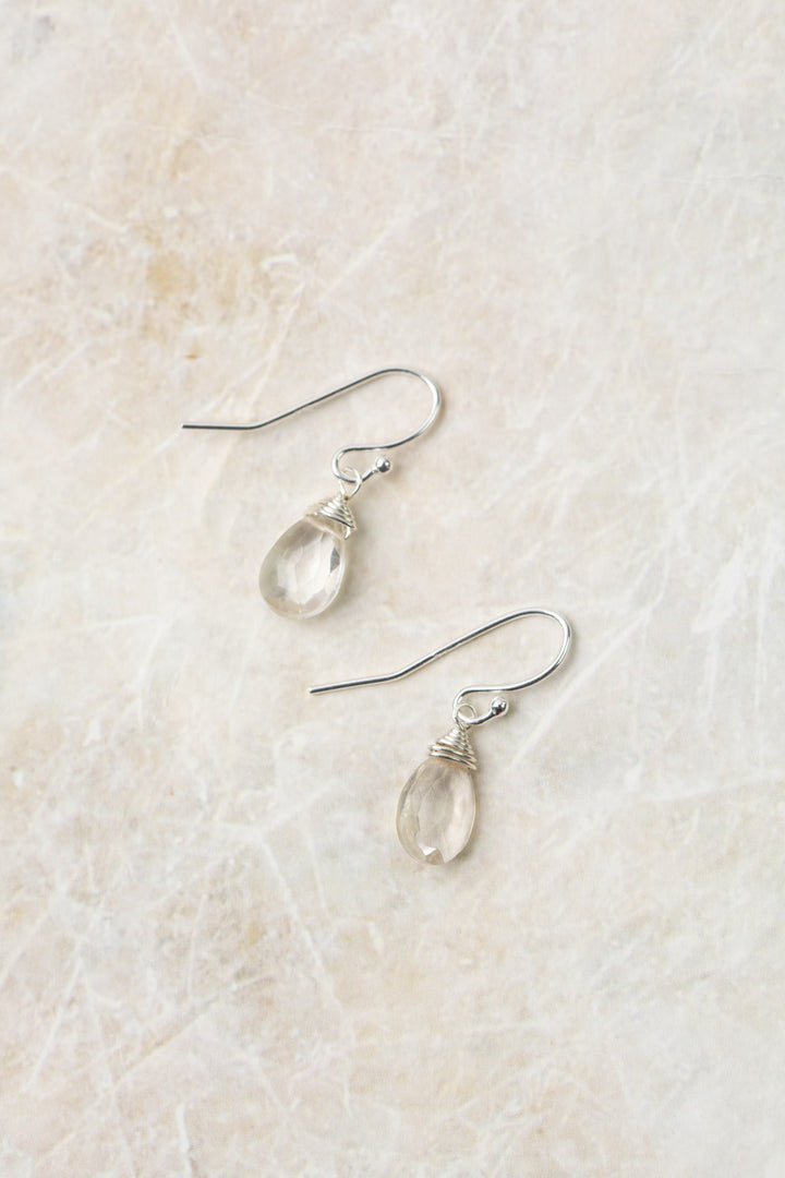 Birth Flower April Quartz Earrings