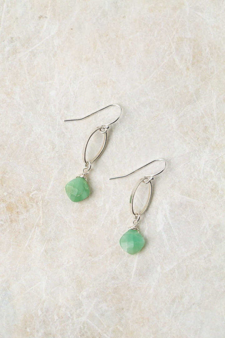 Birth Flower May Chrysoprase Earrings