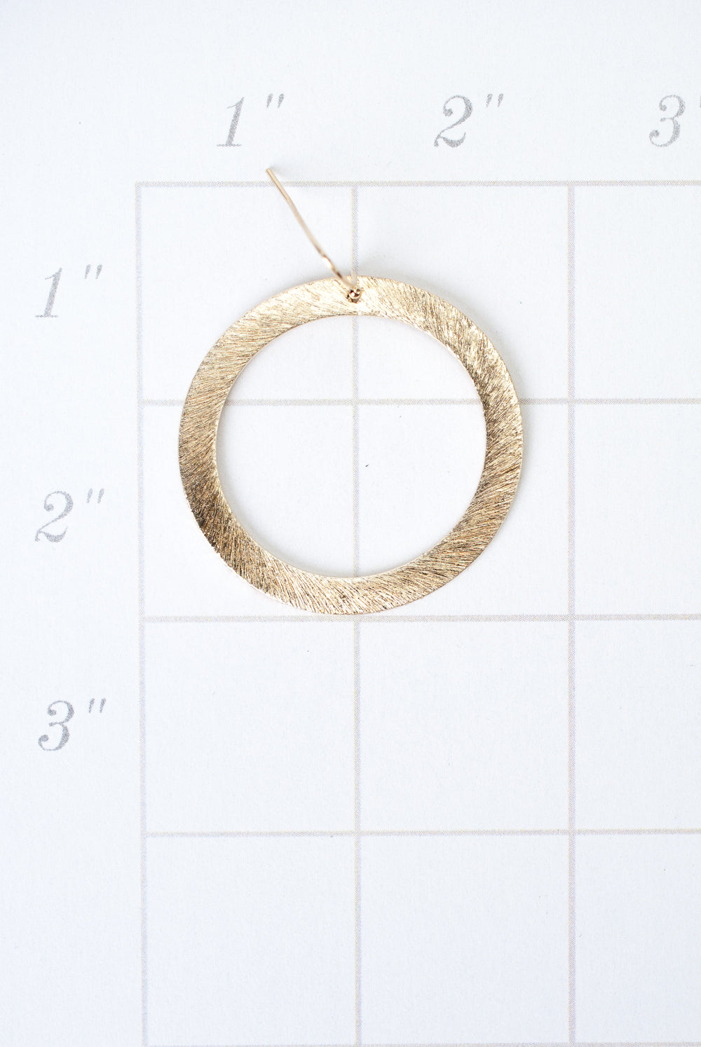 Brushed Gold Large Hoop Earrings
