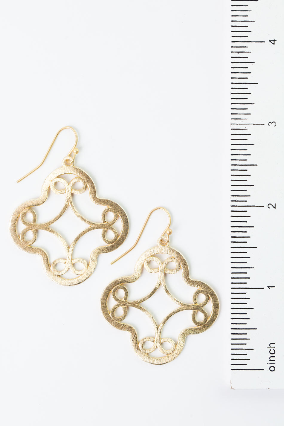 Brushed Gold Celtic Clover Earrings