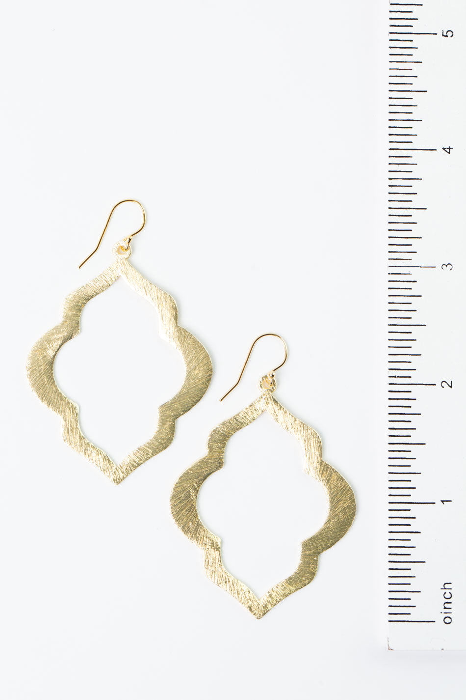 Brushed Gold Quatrefoil Earrings