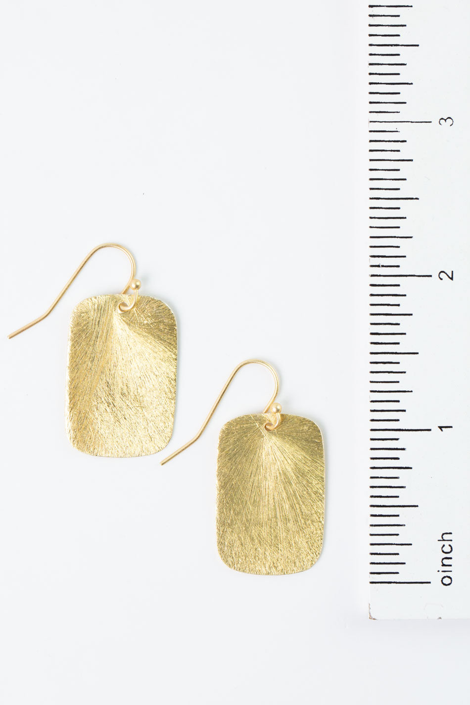 Brushed Gold Solid Rectangle Earrings