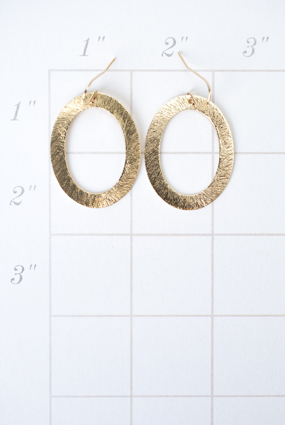 Brushed Gold Oval Earrings