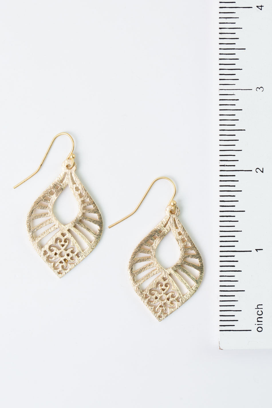 Brushed Gold Radial Crisscross Earrings