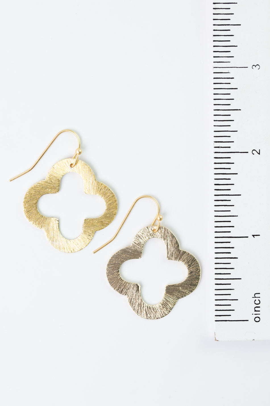Brushed Gold Medium Clover Earrings