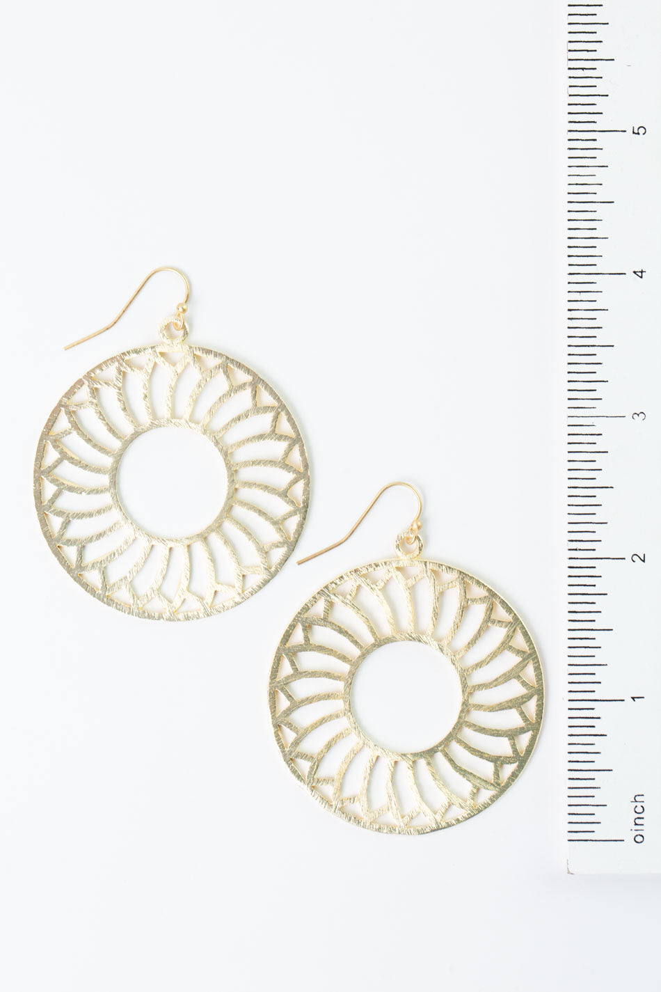 Brushed Gold Large Roulette Curve Earrings