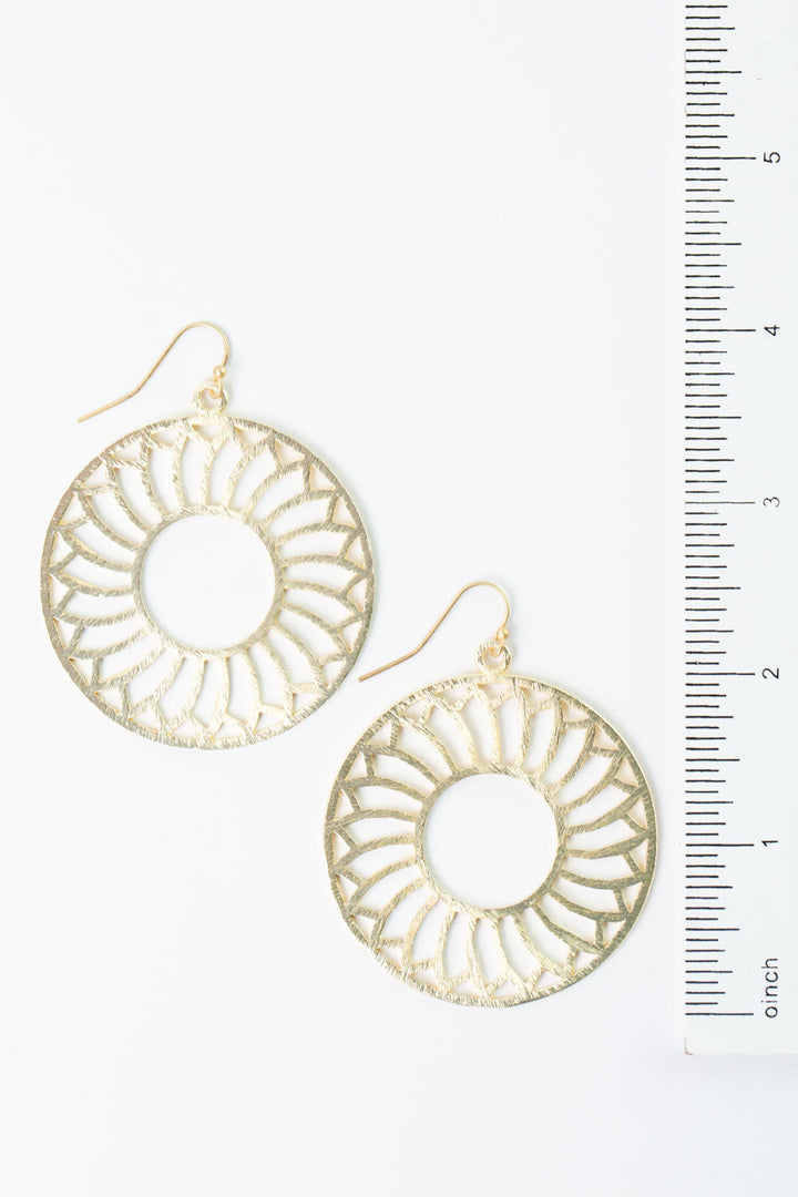 Brushed Gold Large Roulette Curve Earrings