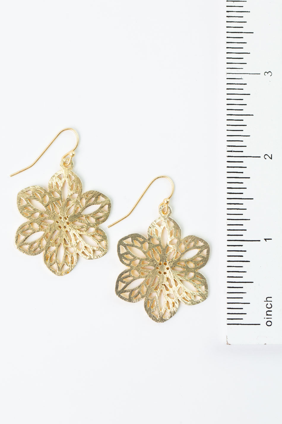 Brushed Gold Medium Flower Earrings