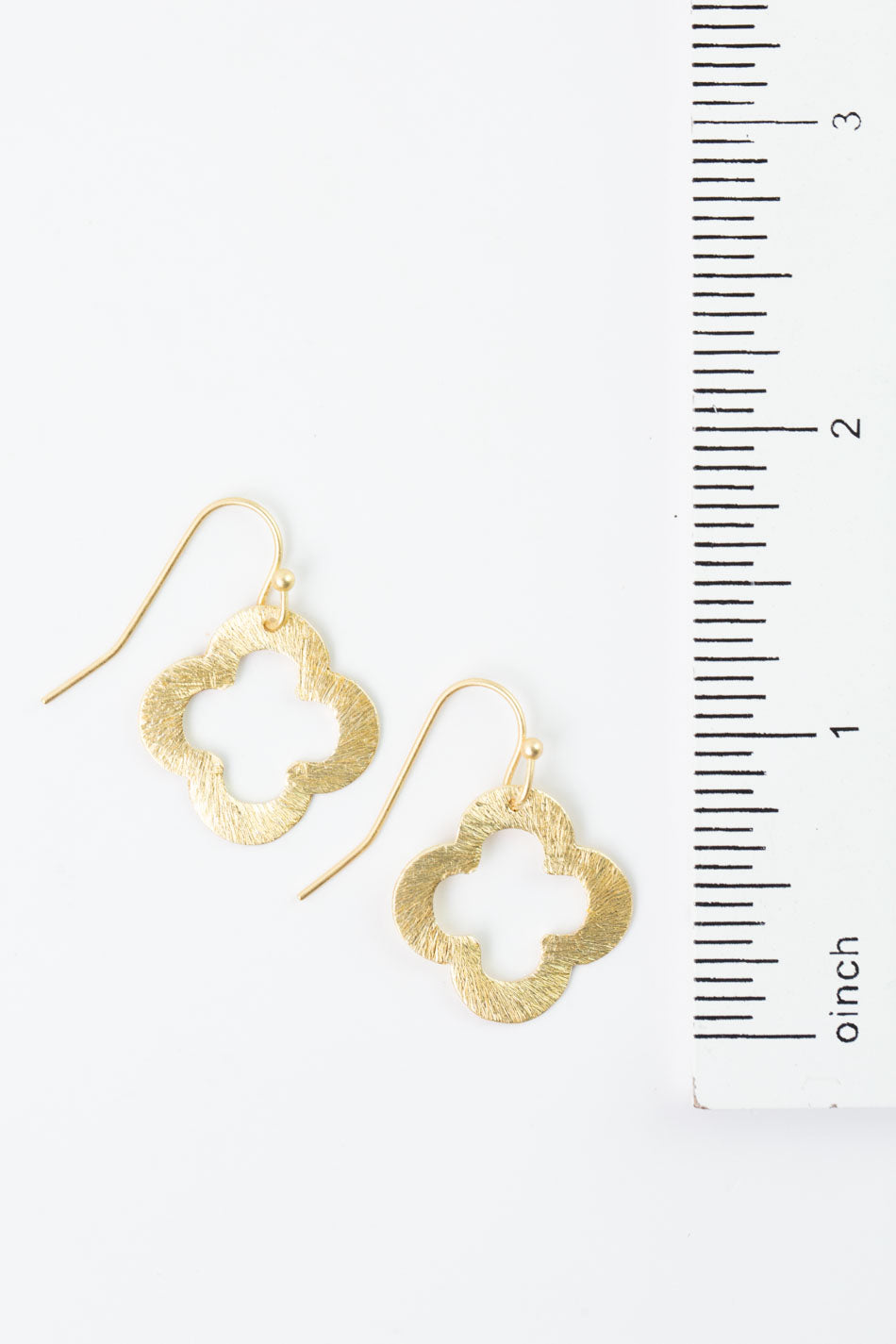 Brushed Gold Small Clover Earrings