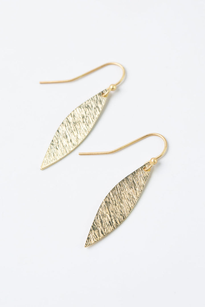 Brushed Gold Pointed Statement Earrings