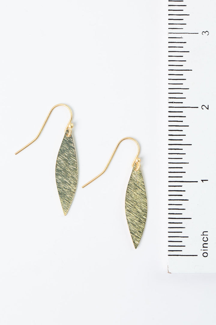Brushed Gold Pointed Statement Earrings