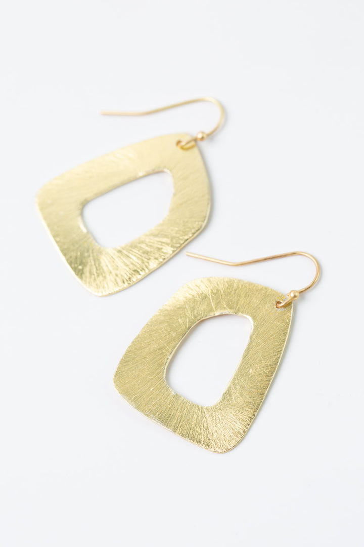 Brushed Gold Geometric Statement Earrings