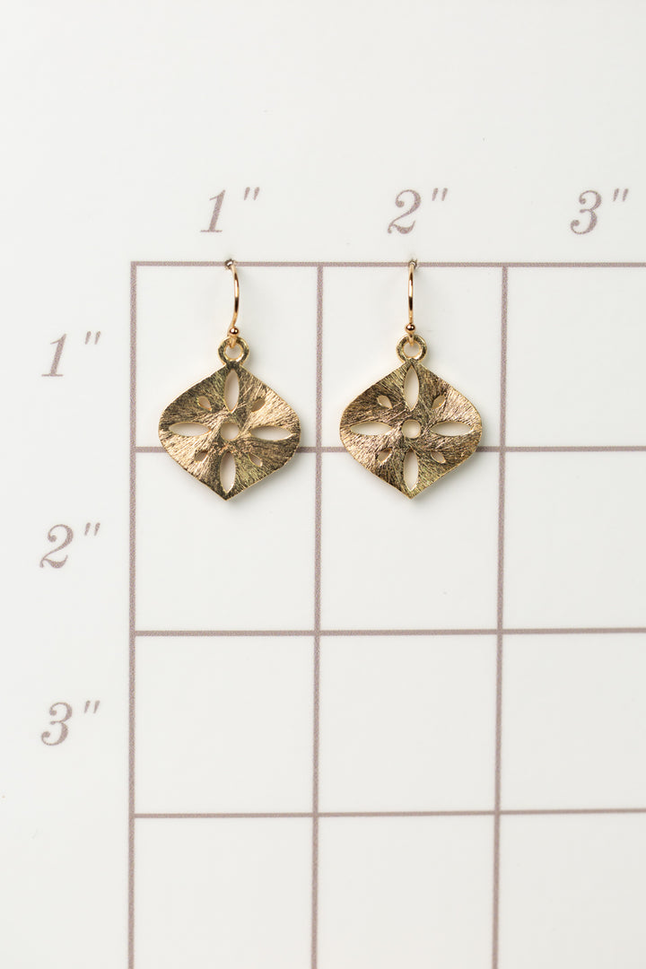 Brushed Gold Sand Dollar Earrings